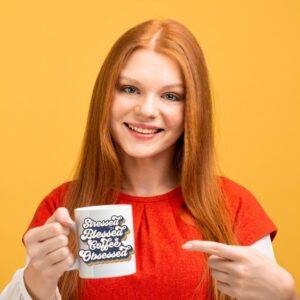 Чаша с принт Stressed Blessed Coffee Obsessed