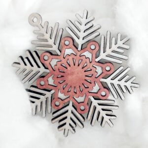 Коледна играчка за елха - двуслойна снежинка