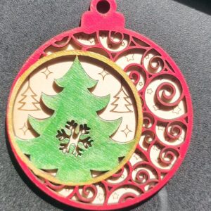 Коледна играчка за елха - топка с орнаменти